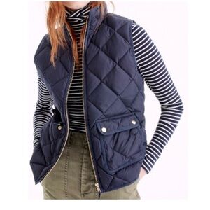 Navy blue j crew quilted vest XS